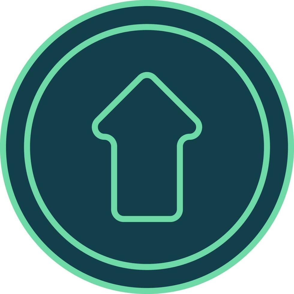 Up Arrow Circle Icon In Teal Color. vector