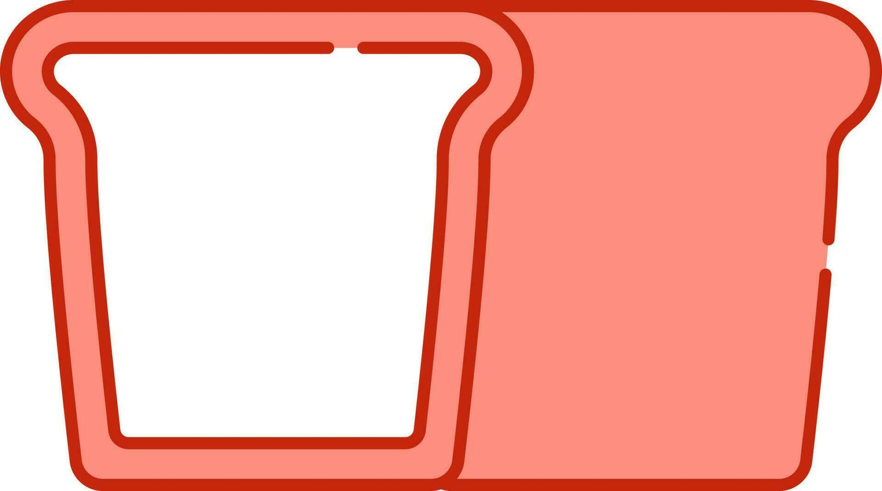 Illustration Of Slice Bread Icon In Light Red And White Color. vector