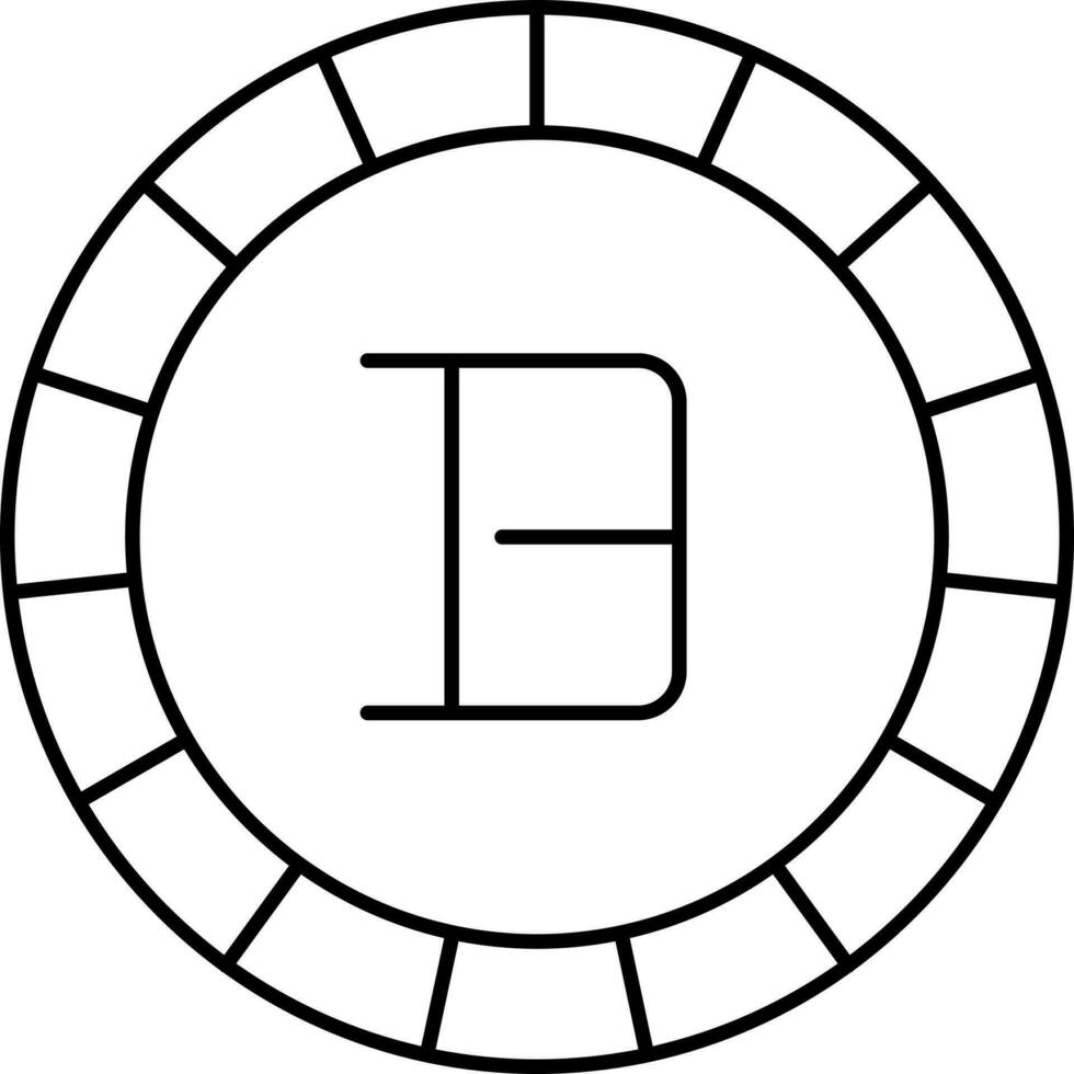 Isolated Bitcoin Icon In Black Thin Line Art. vector