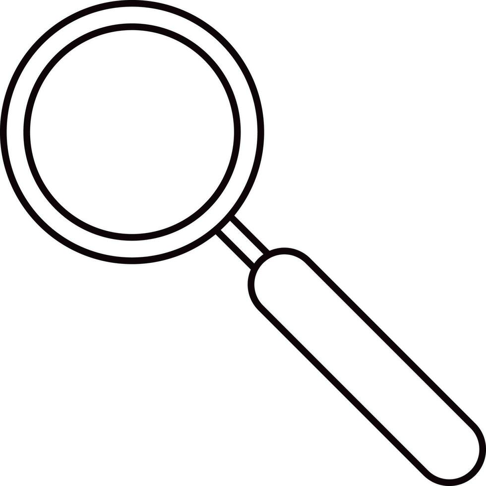 Isolated Magnifying Glass Icon In Thin Line Art. vector