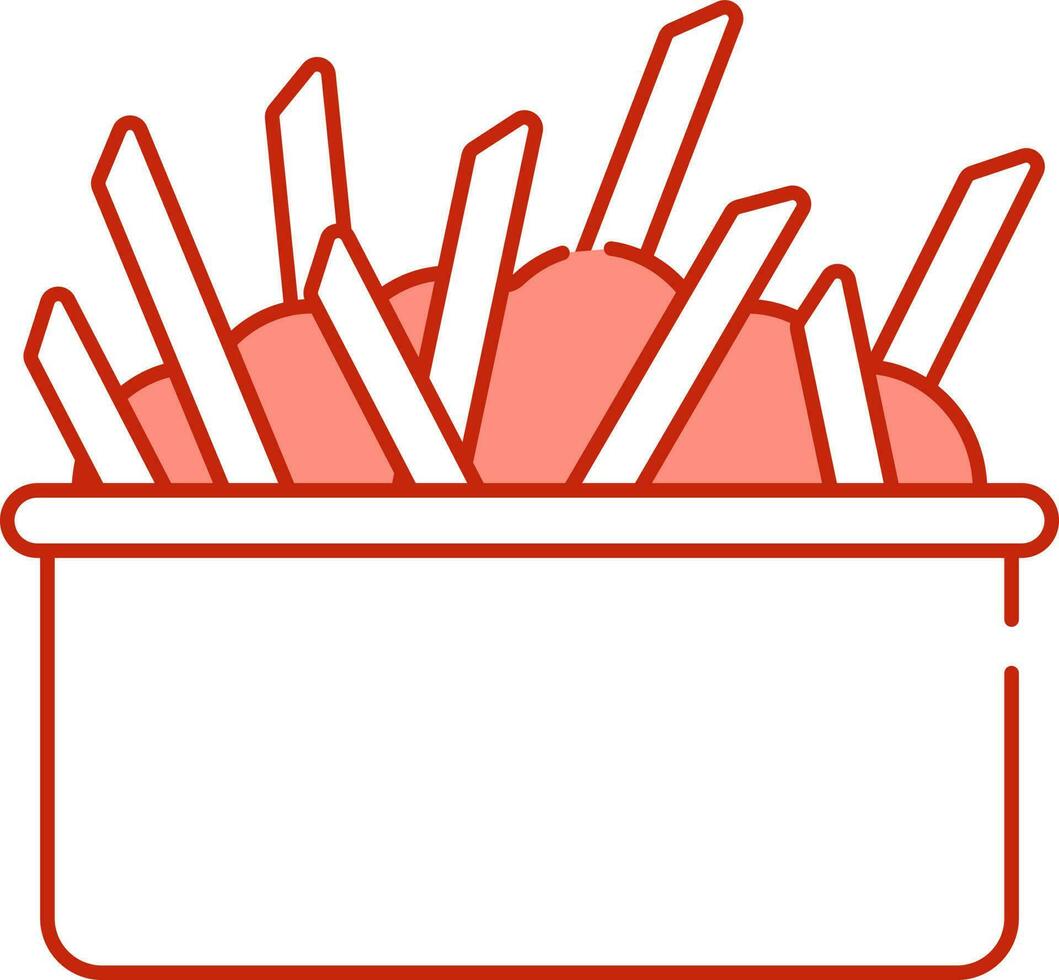 Isolated Pountine Dish Pot Icon In Light Red And White Color. vector