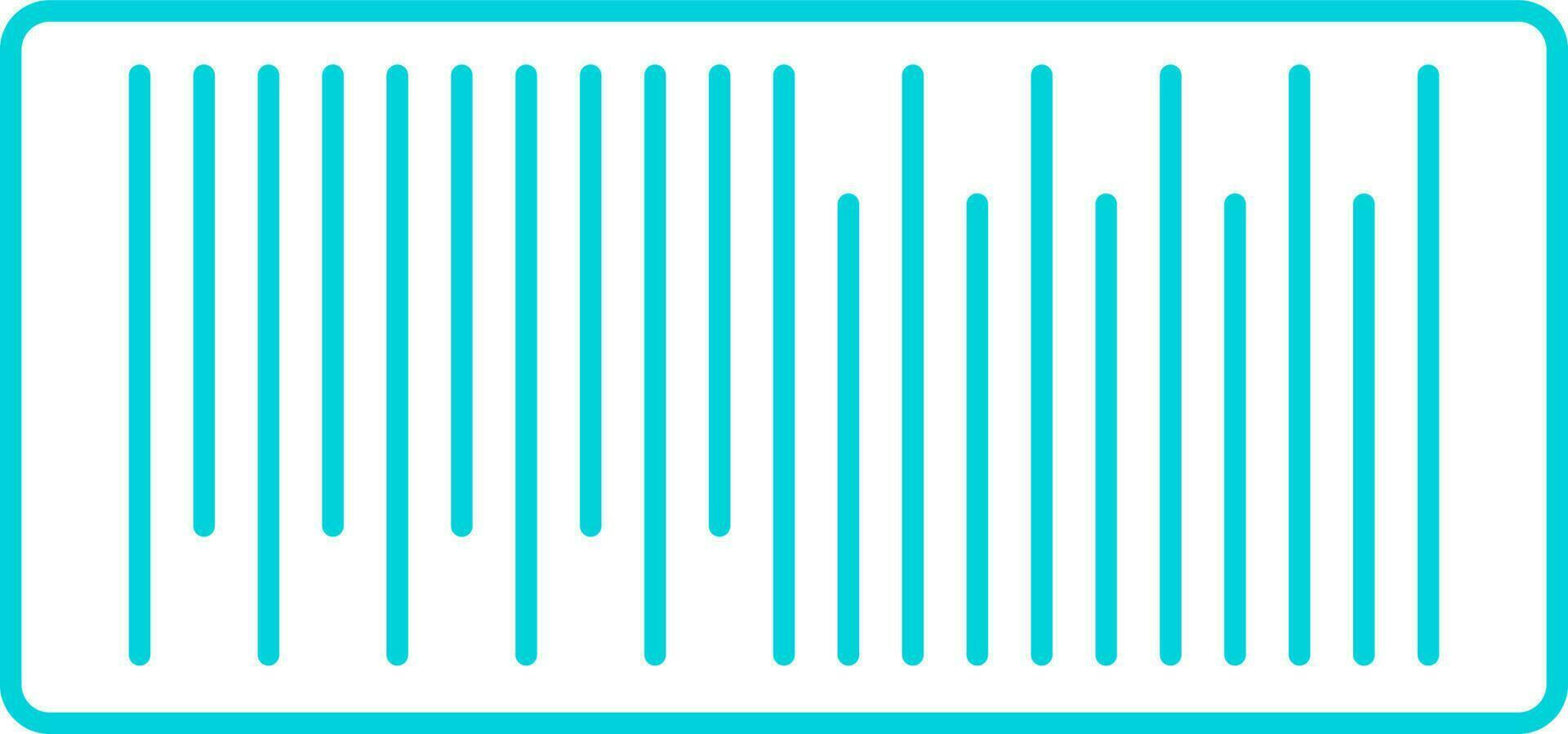 Turquoise Lineal Style Barcode Icon Or Symbol. vector