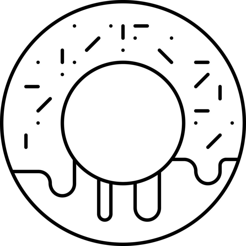 Illustration Of Doughnut Icon In Black Outline. vector