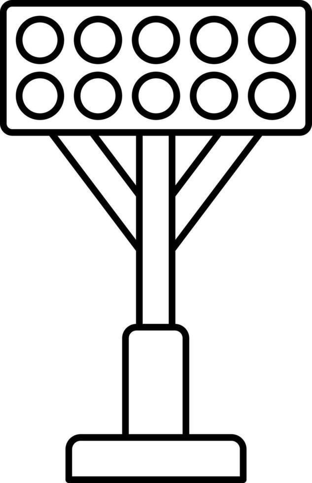 negro lineal estilo estadio ligero icono. vector