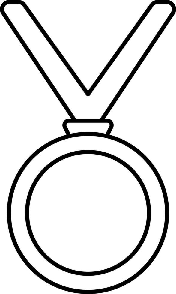 Isolated Medal Icon In Black Outline. vector
