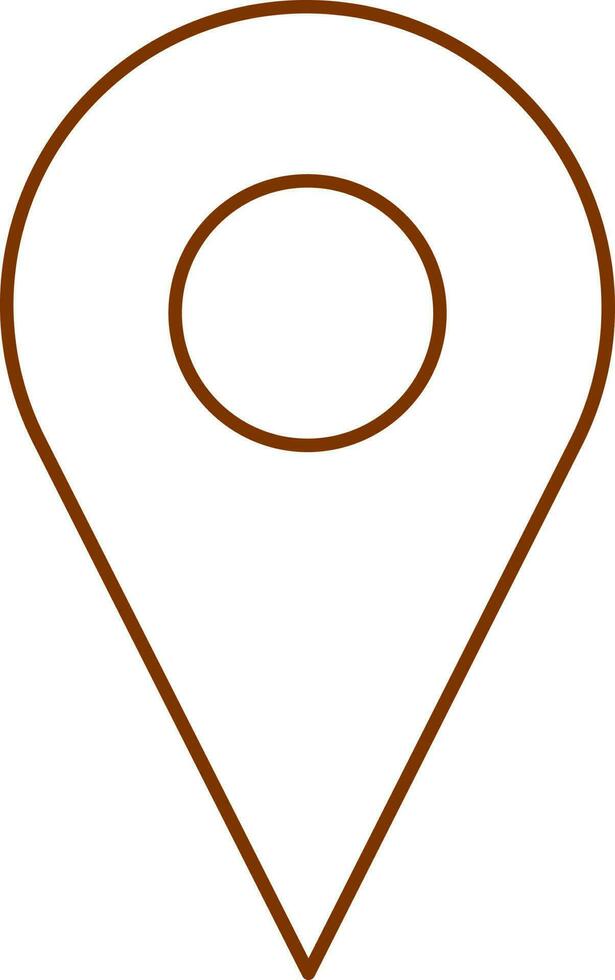 Isolated Map Pin Icon In Brown Stroke. vector