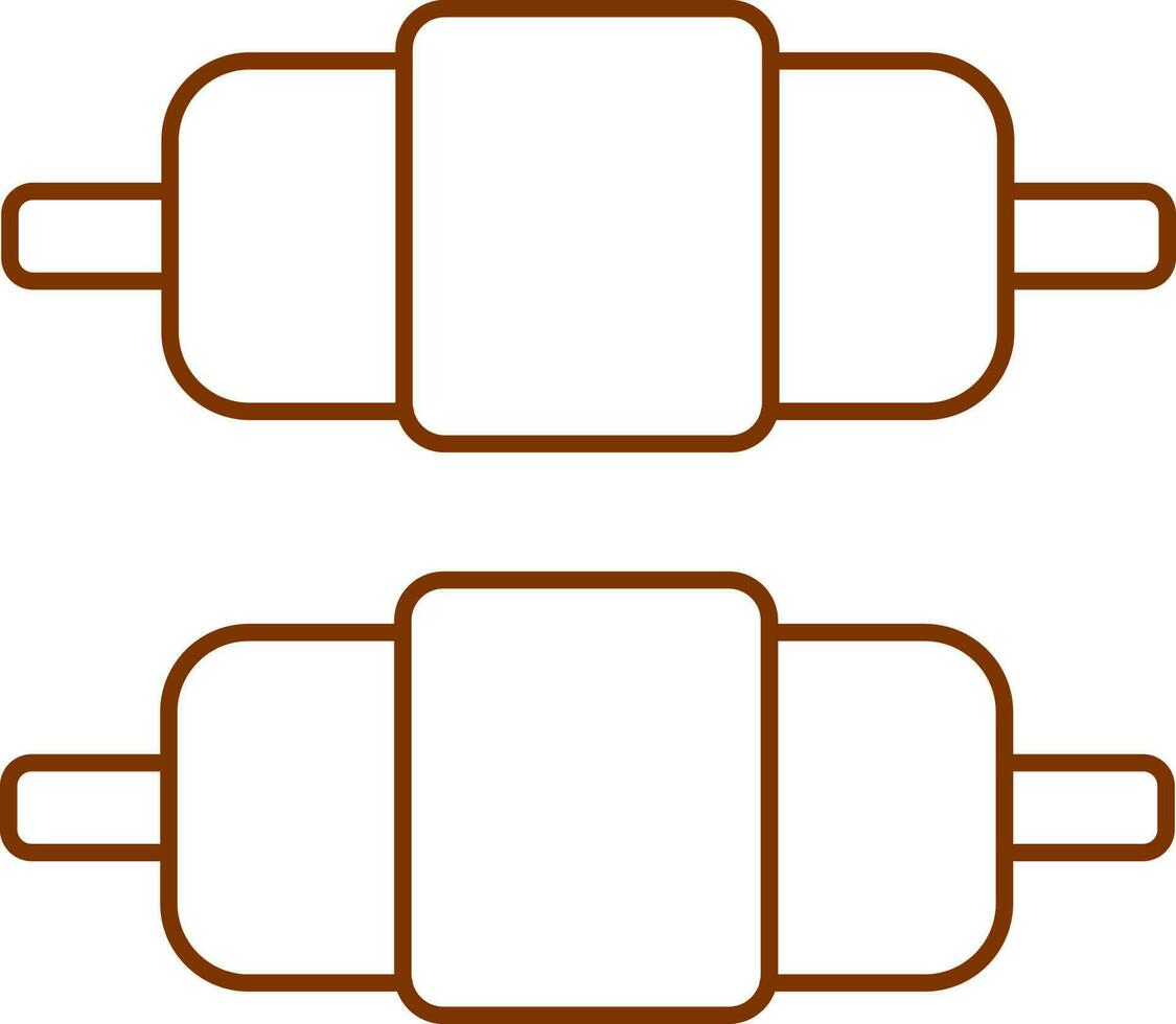Brown Outline Illustration Of Wicket Stump Bails Icon. vector