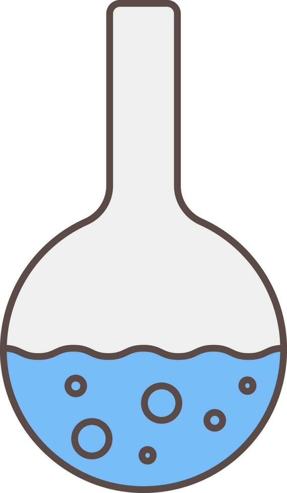 Blue Liquid Beaker Icon In Flat Style. vector