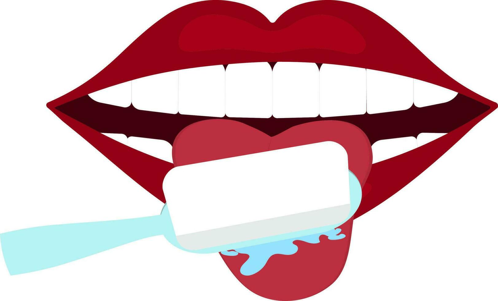 Female Brushing On Her Tongue Flat Vector. 24181337 Vector Art at Vecteezy
