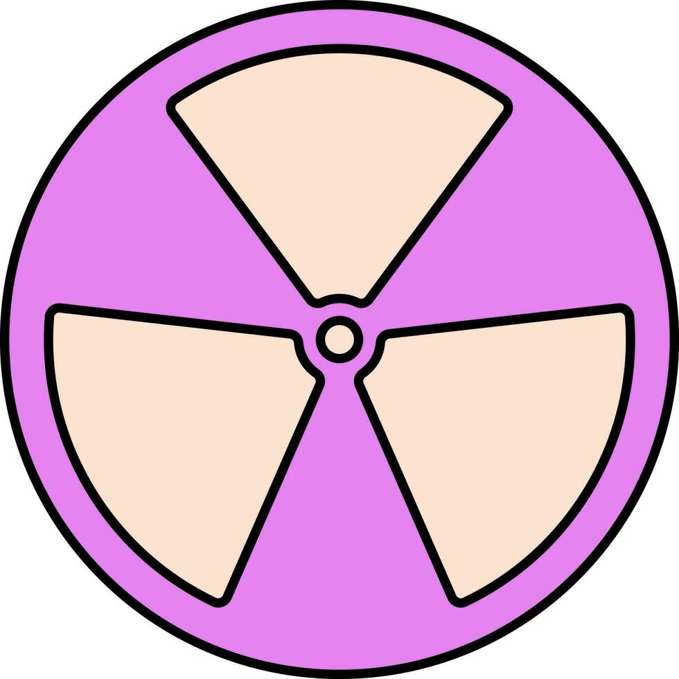Flat Style Radiation Icon In Pink And Peach Color. vector