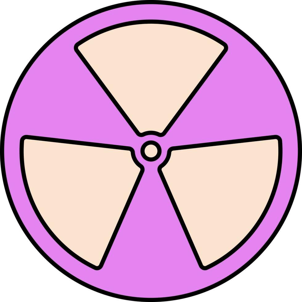 Flat Style Radiation Icon In Pink And Peach Color. vector