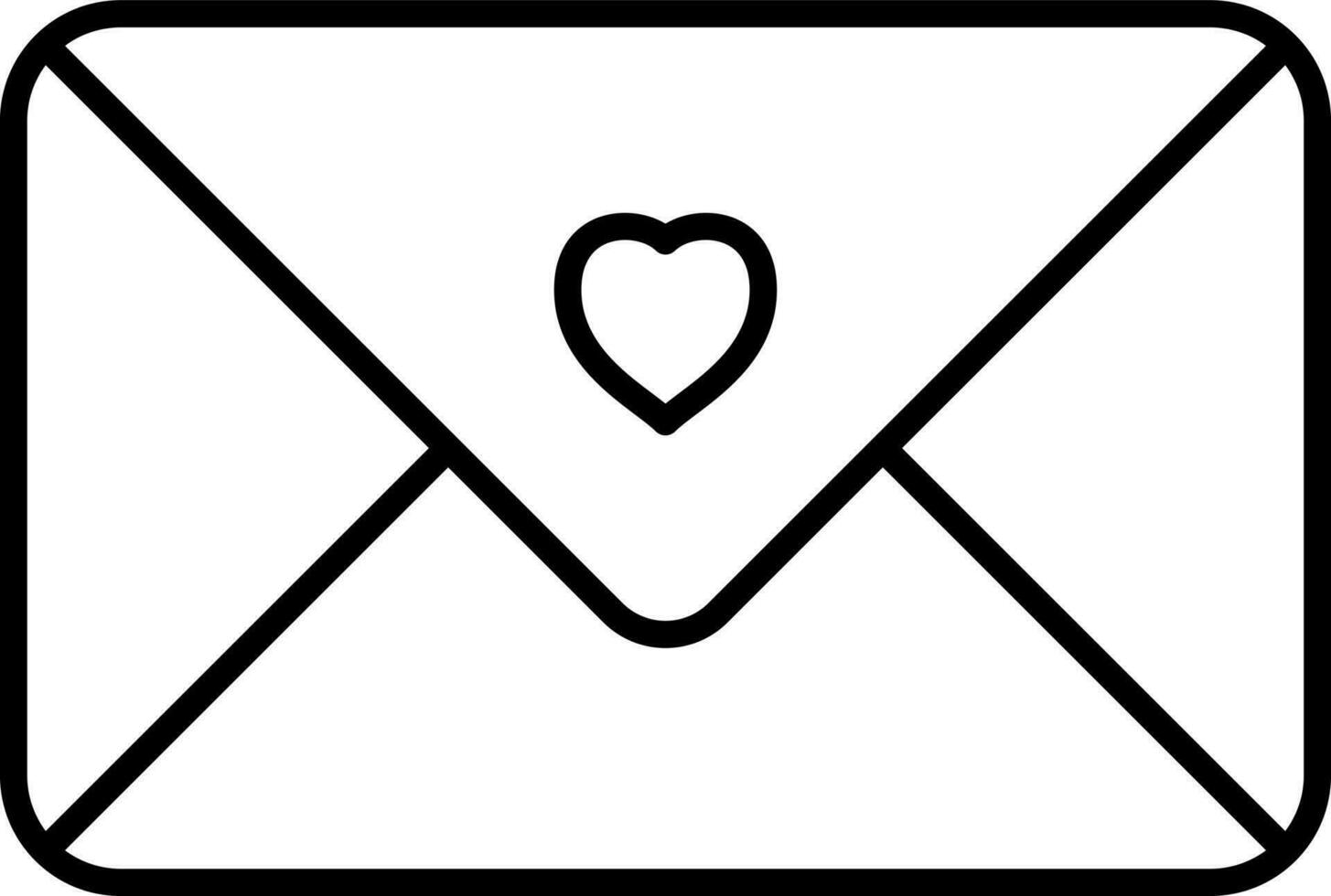 Love Letter Icon In Black Linear Art. vector