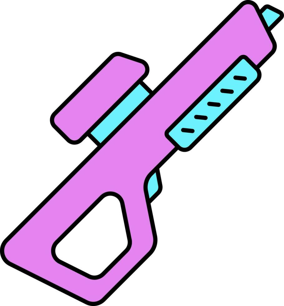 plano ilustración de rosado y azul pistola icono. vector