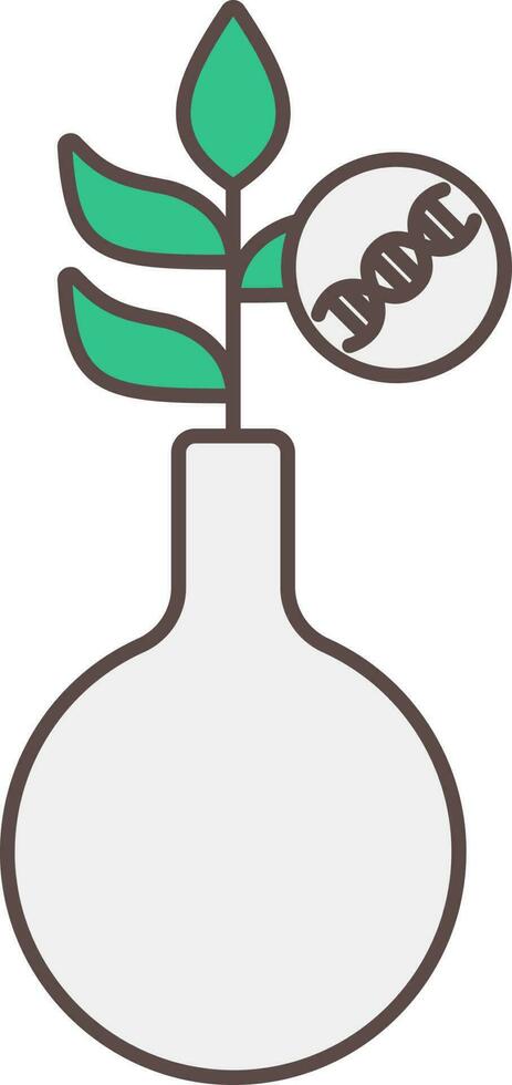 Dna Sample Of Plant Grey And Green Icon In Flat Style. vector