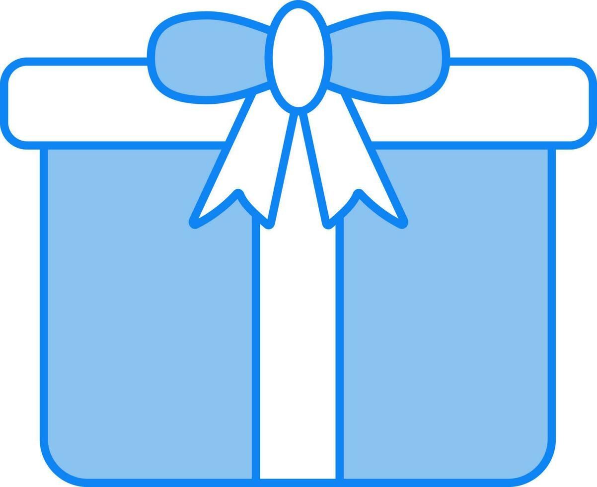Isolated Gift Box Icon In Blue And White Color. vector