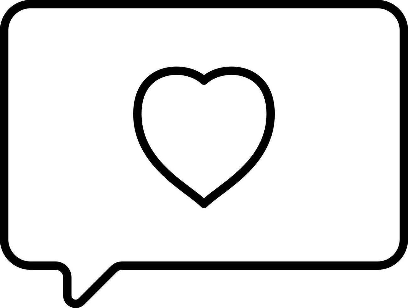 Isolated Love Chat Icon In Black Line Art. vector