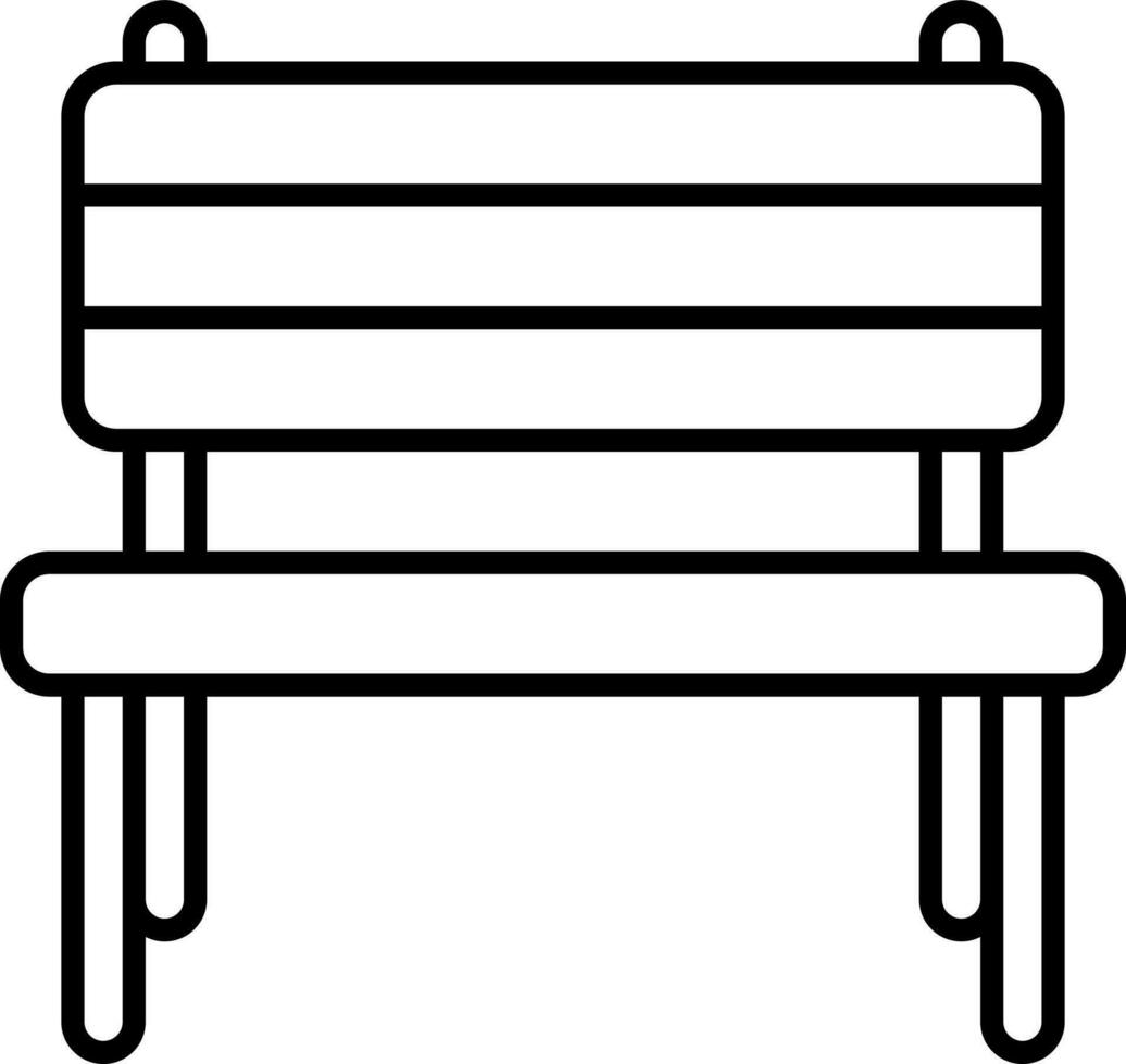 Isolated Bench Icon In Black Linear Art. vector