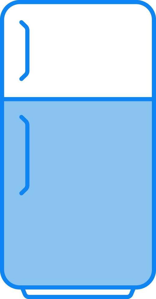 Double Door Fridge Icon In Blue And White Color. vector
