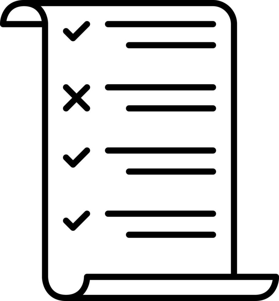 Checklist Icon Or Symbol In Black Outline. vector