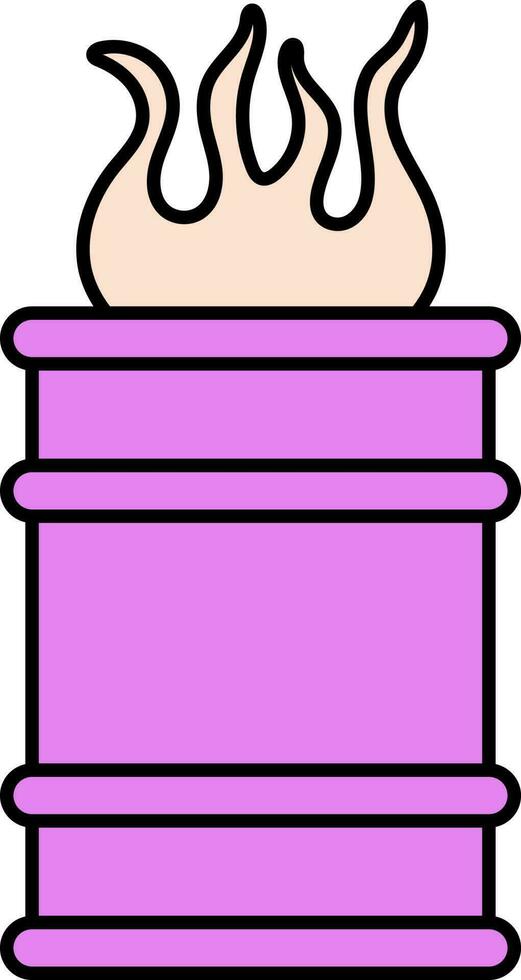 Flat Illustration Of Fire Barrel Icon In Pink Color. vector