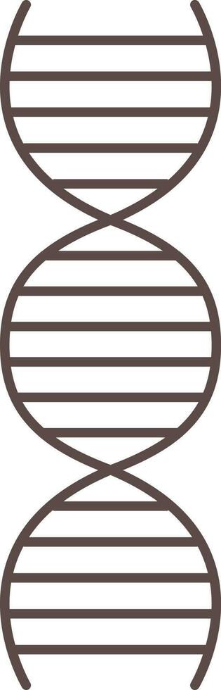 Brown DNA Structure Icon In Flat Style. vector