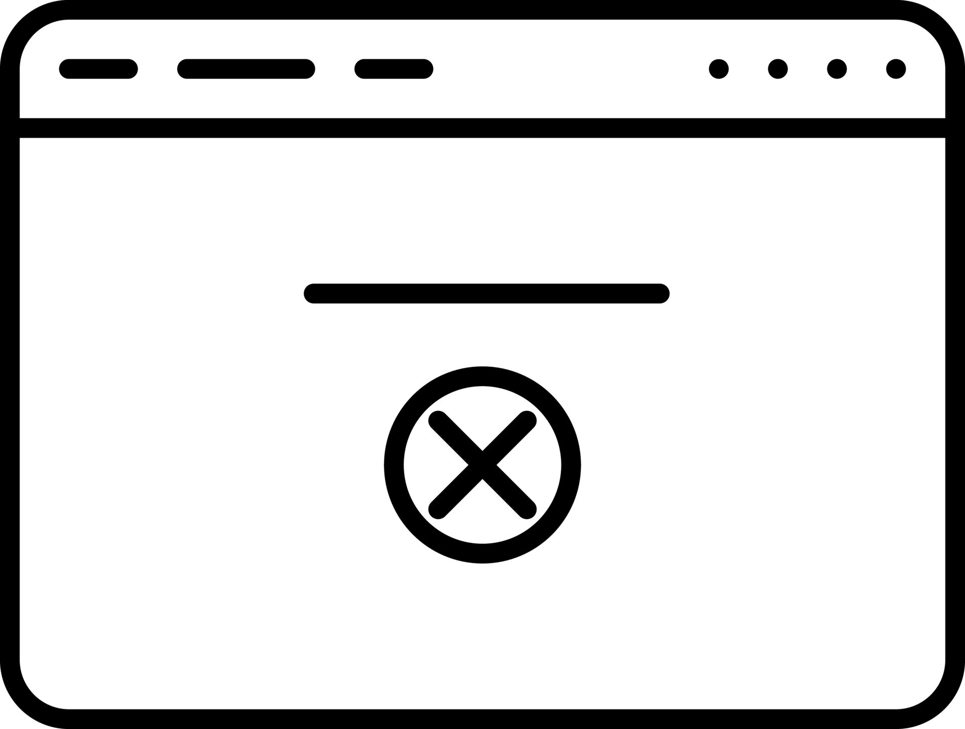 Wrong Website Icon In Black Outline. 24181476 Vector Art at Vecteezy