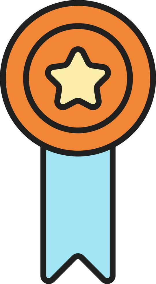 Illustration Of Star Badge Colorful Icon. vector
