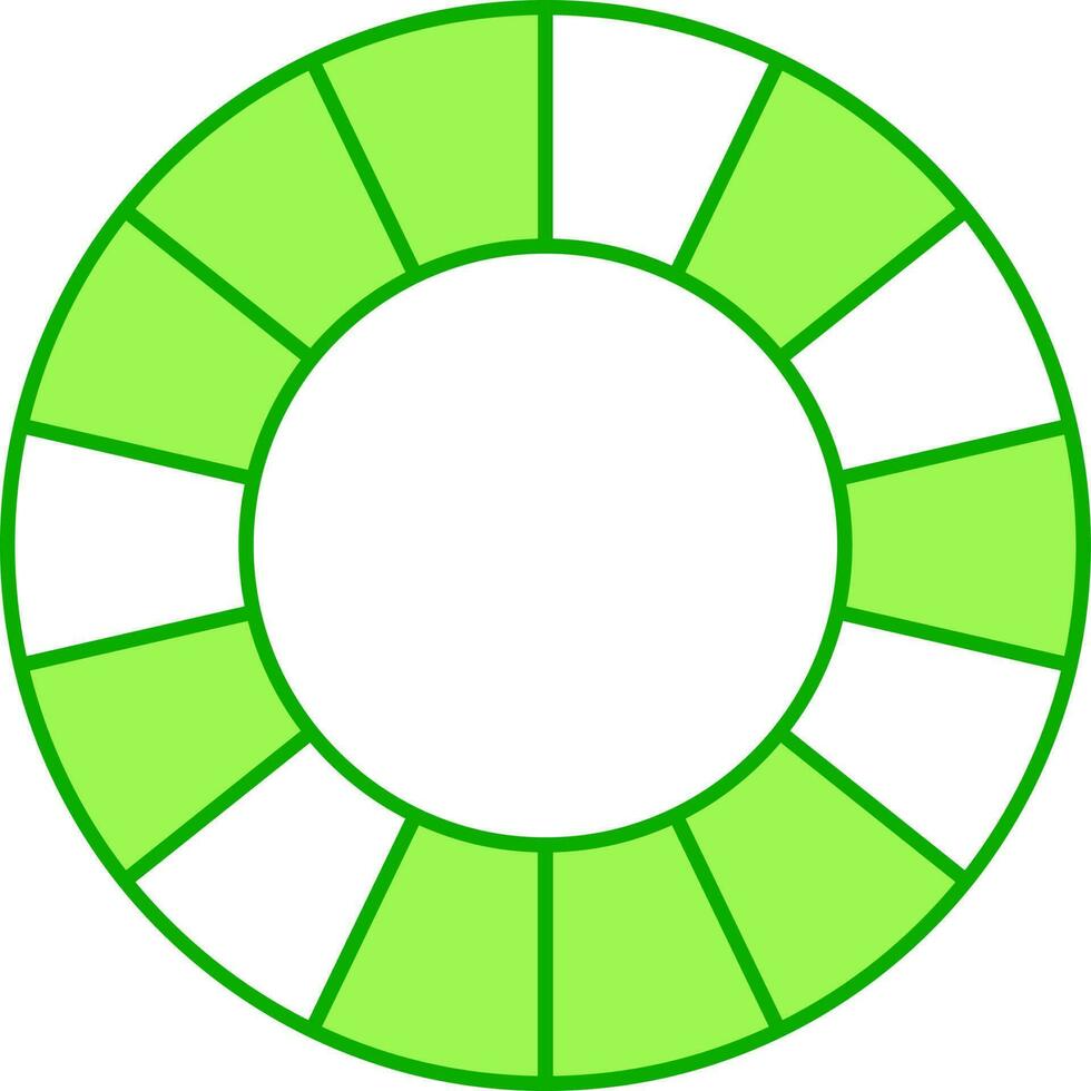 Flat Style Color Wheel Green And White Icon. vector