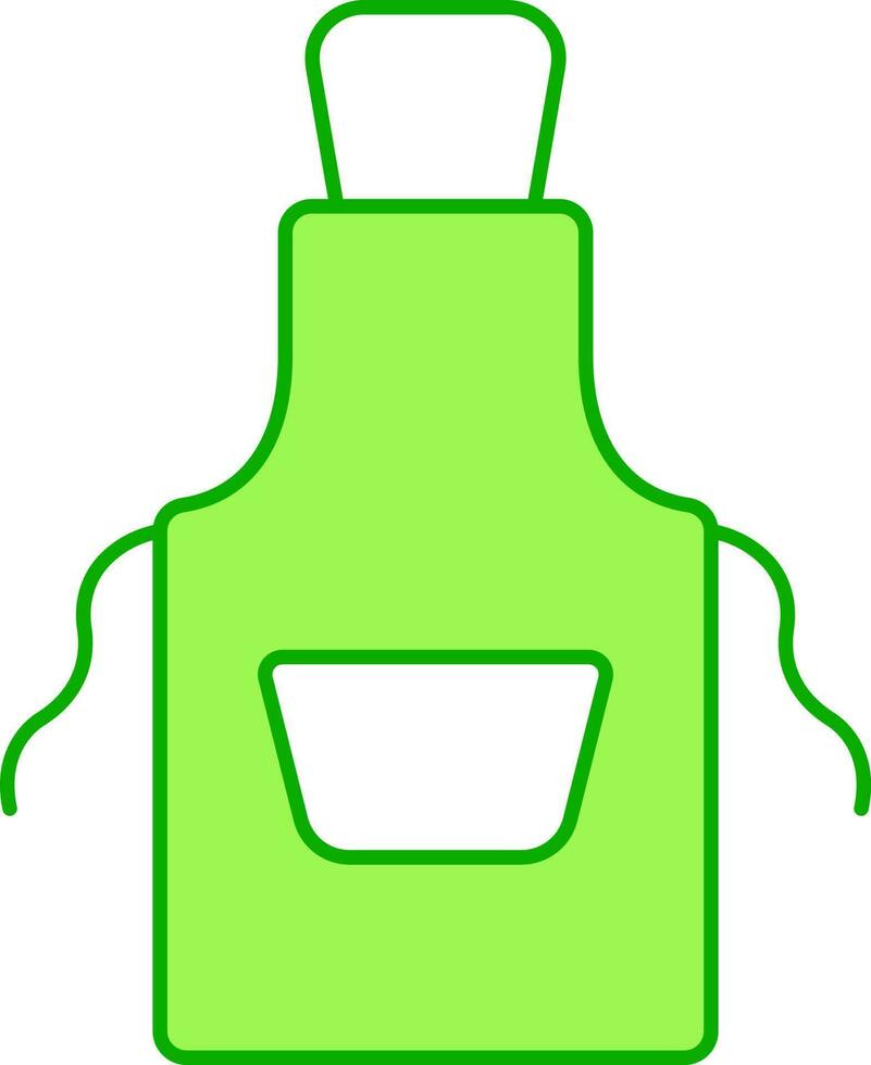 Flat Illustration Of Green Apron Icon. vector