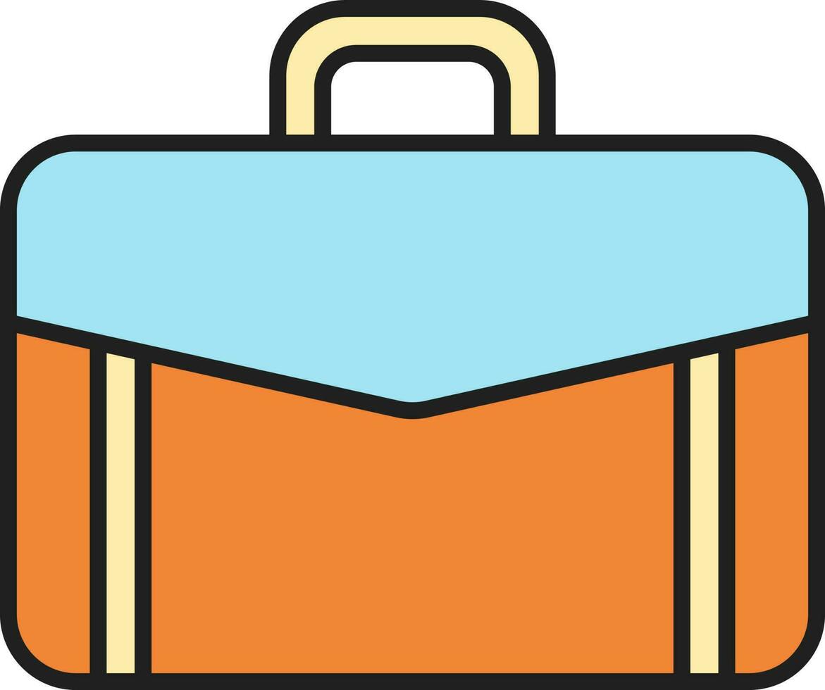 Colorful Office Bag Flat Icon. vector