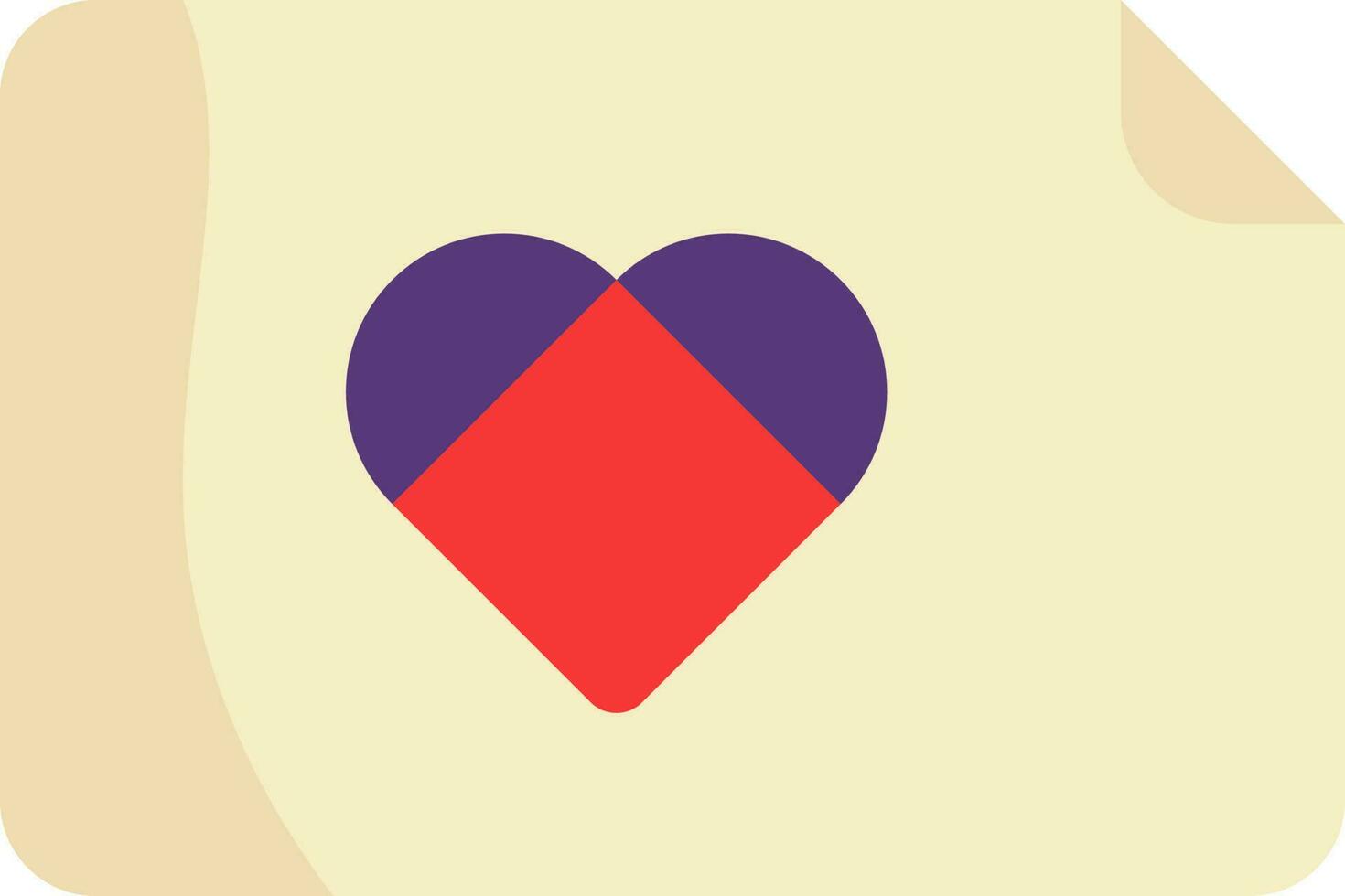 Red And Purple Rhombus Style Heart Shape Designing File Icon. vector