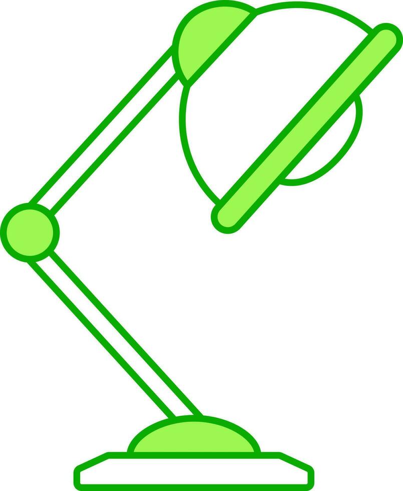 verde y blanco escritorio lámpara icono en plano estilo. vector