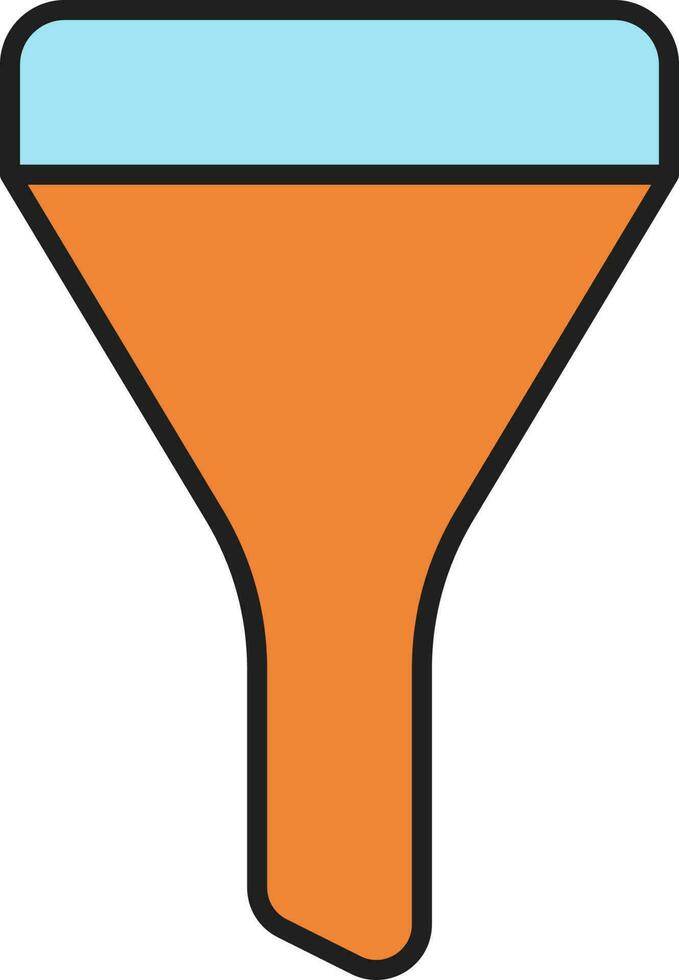 Funnel Icon In Orange And Blue Color. vector