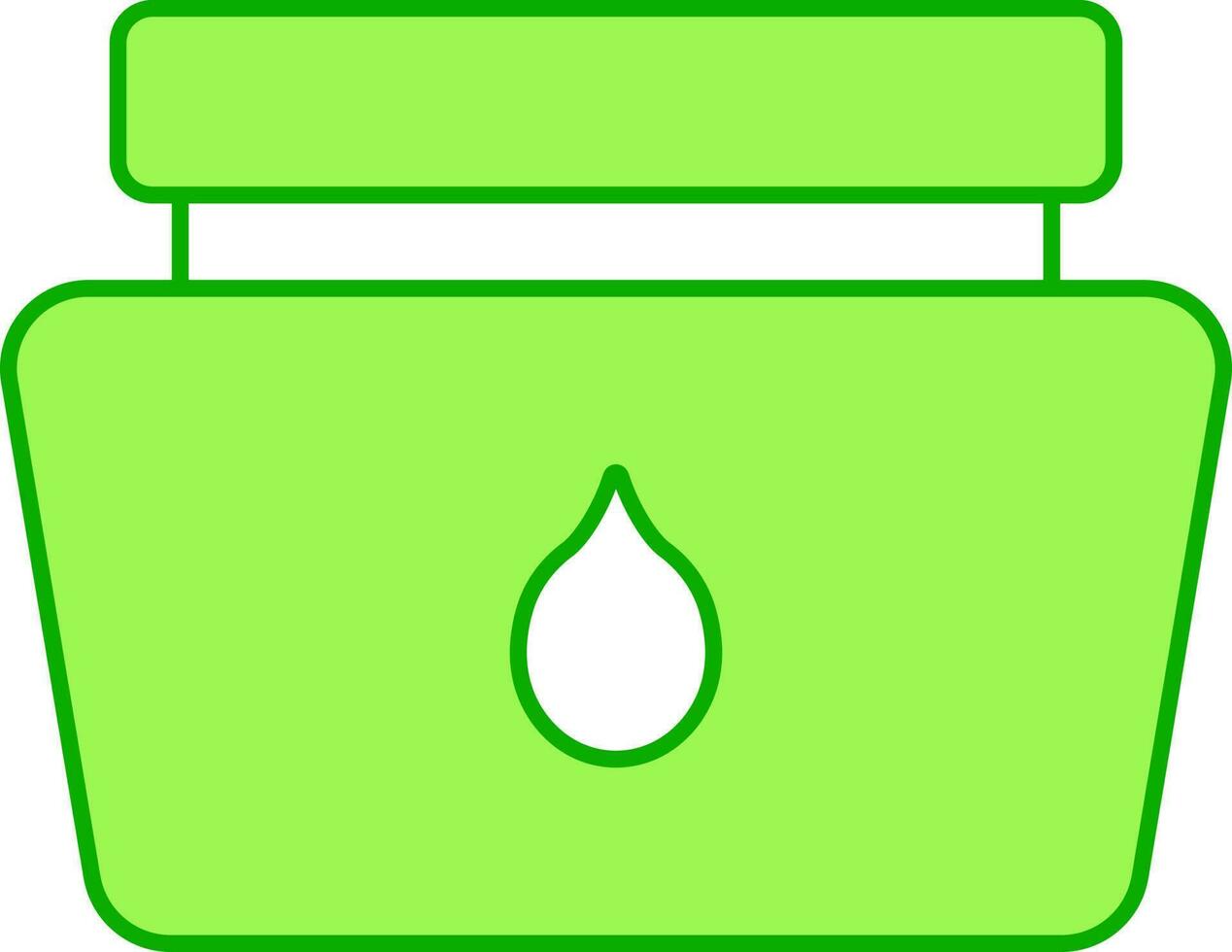 aislado líquido tarro icono en verde color. vector