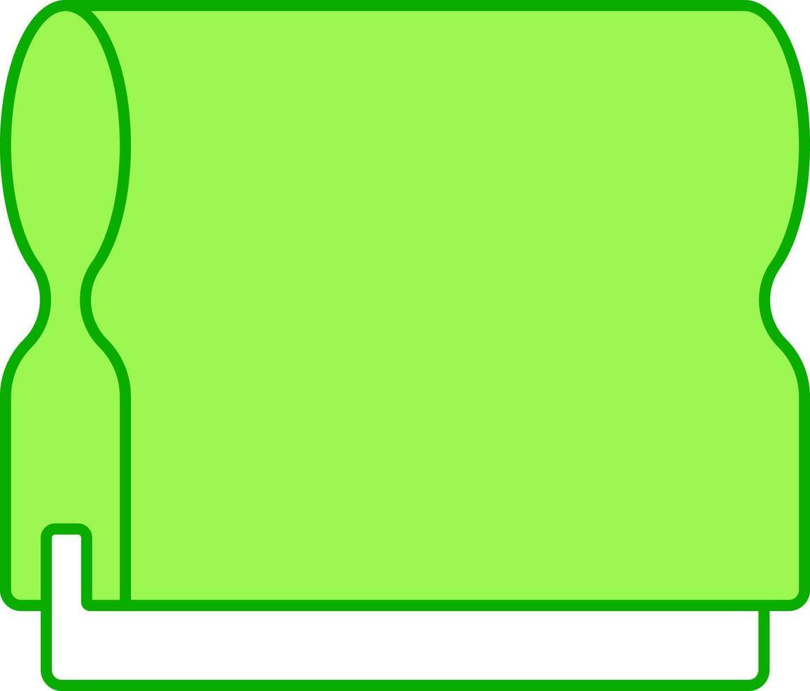 Green And White Ink Squeegee Flat Icon. vector