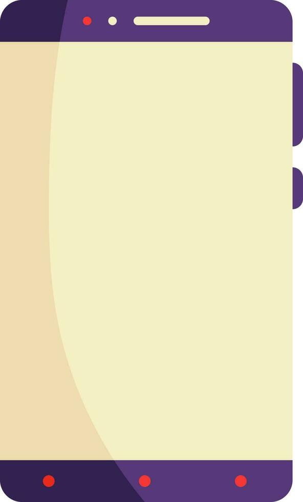 Isolated Smartphone Flat Icon In Yellow And Purple Color. vector
