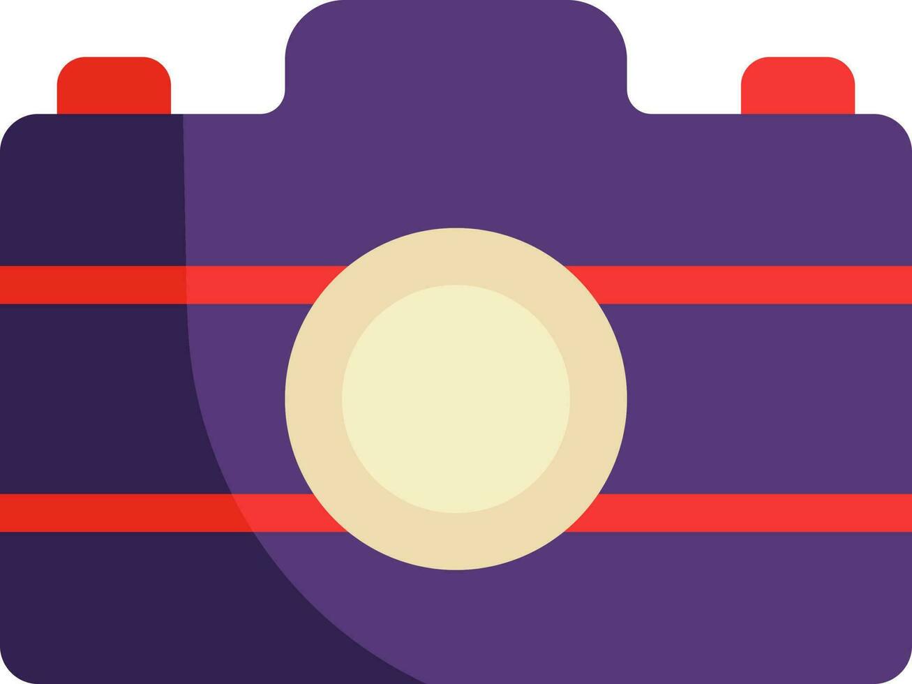 Purple And Red Camera Flat Icon Or Symbol. vector