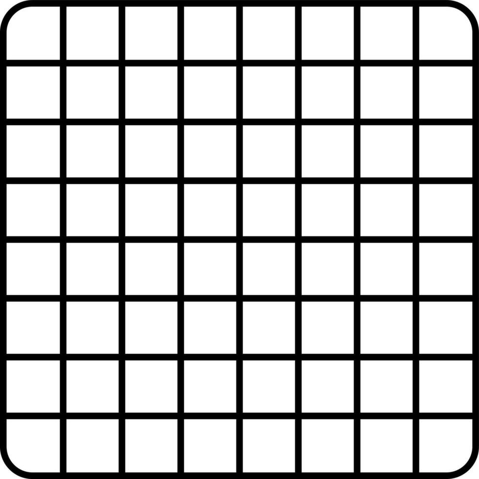 Grid Icon In Black Line Art. vector