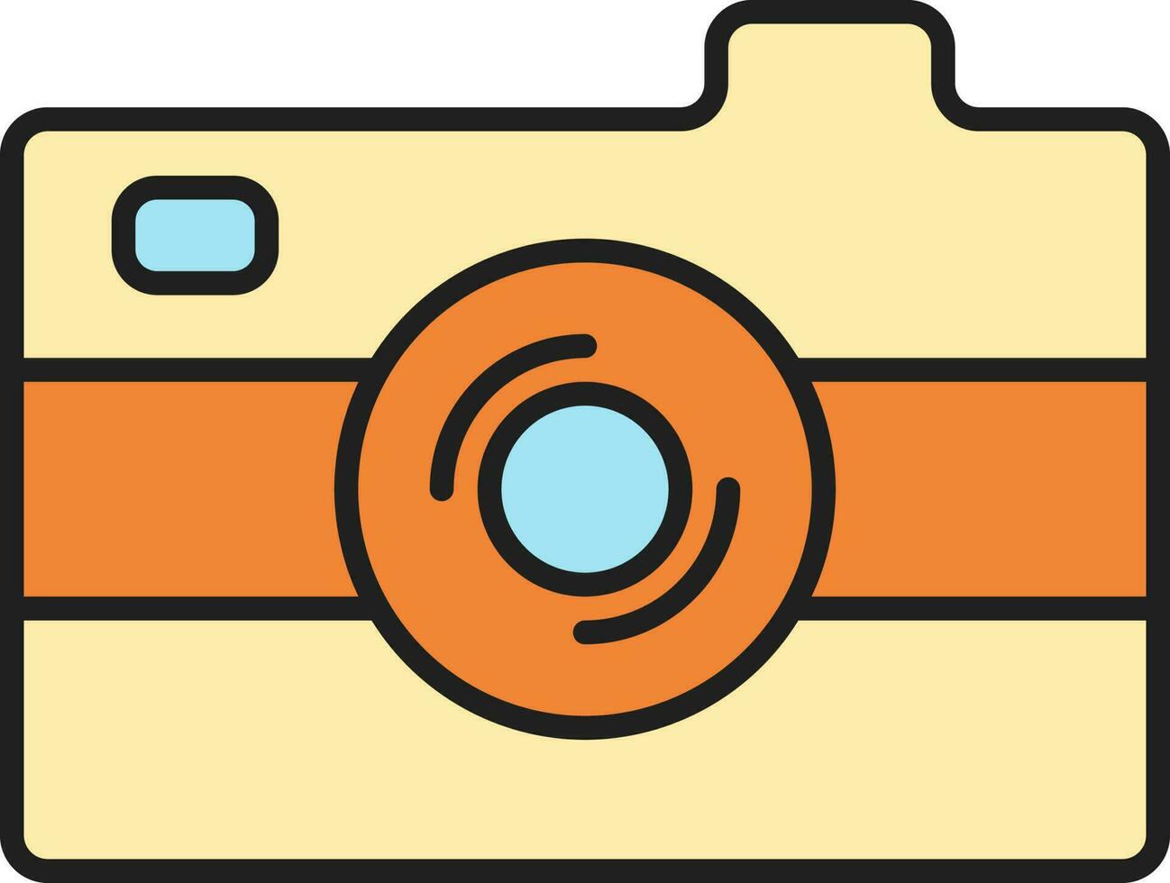 Isolated Camera Icon In Yellow And Orange Color. vector