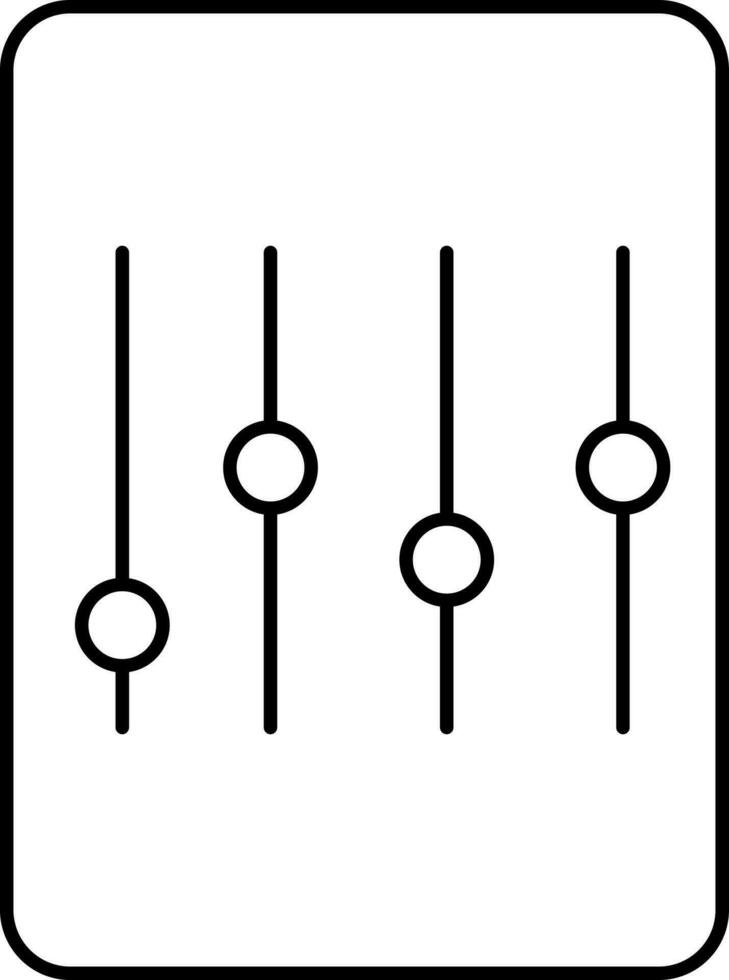 ilustración de control deslizante bar sqaure icono en negro línea Arte. vector