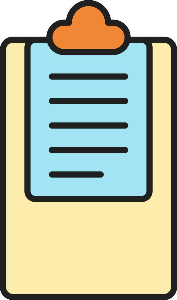 Paper Clipboard Icon In Blue And Orange Color. vector