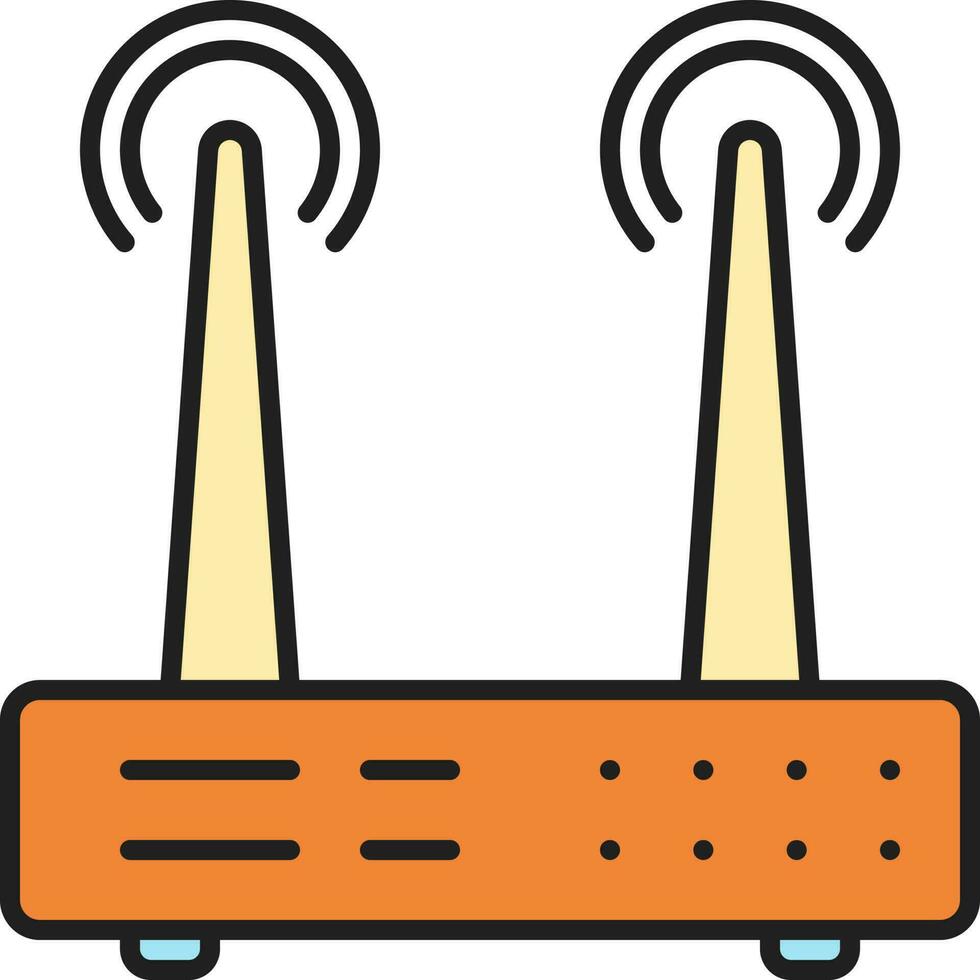 Illutration Of Router Orange And Yellow Icon. vector