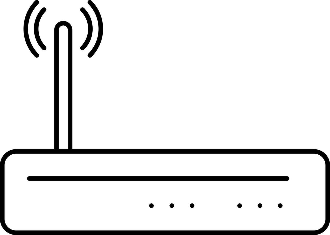 Router Icon Or Symbol In Black Line Art. vector