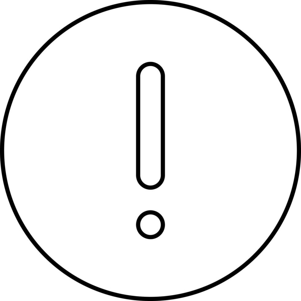 Exclamation Mark Circle Icon In Line Art. vector