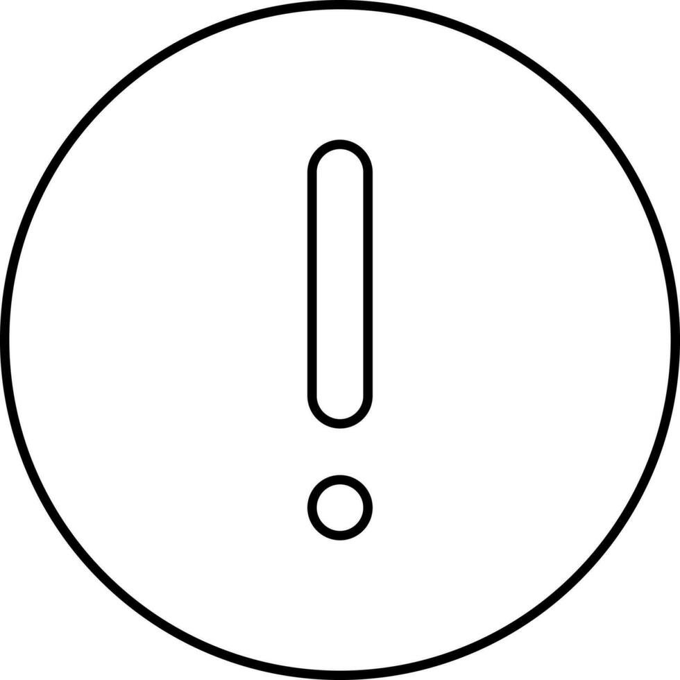 Exclamation Mark Circle Icon In Line Art. vector