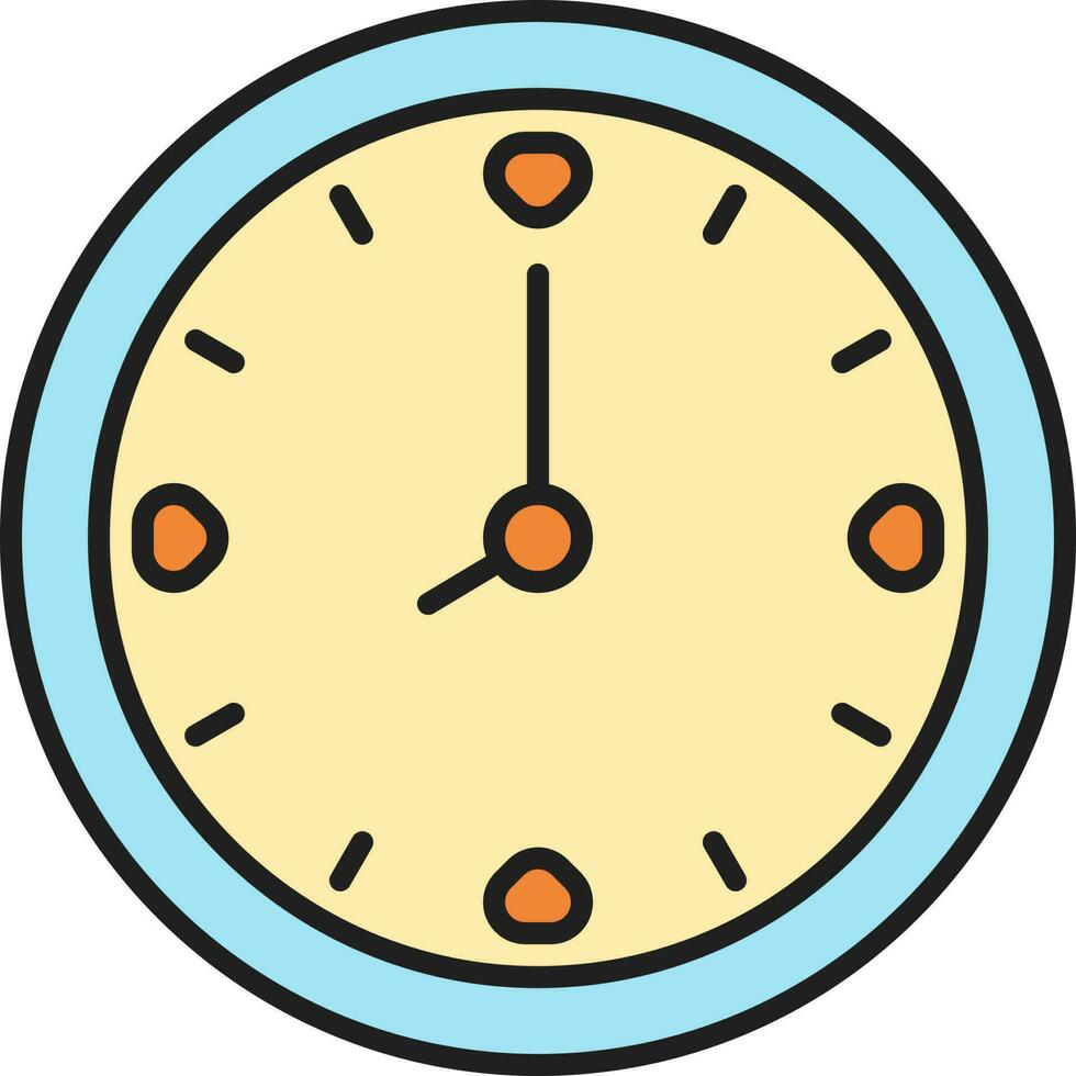 Colorful Clock Icon In Flat Style. vector