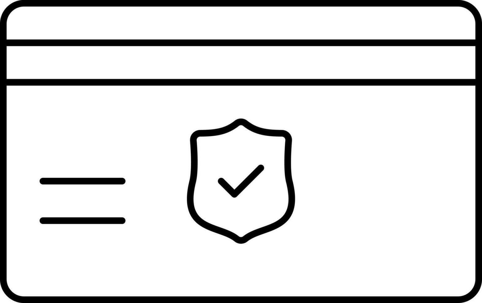 Check Card Security Icon In Line Art. vector
