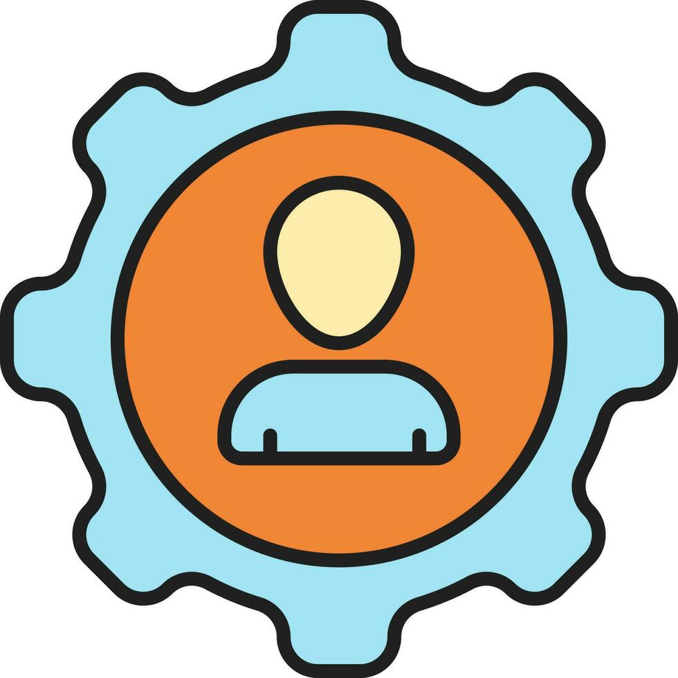 Blue And Orange Management Icon Or Symbol. vector