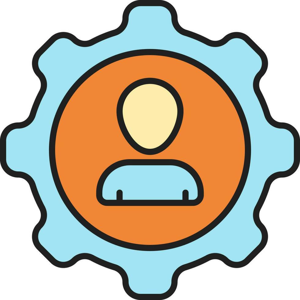 azul y naranja administración icono o símbolo. vector