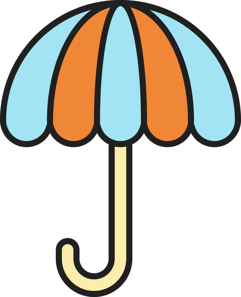abierto paraguas vistoso icono o símbolo. vector